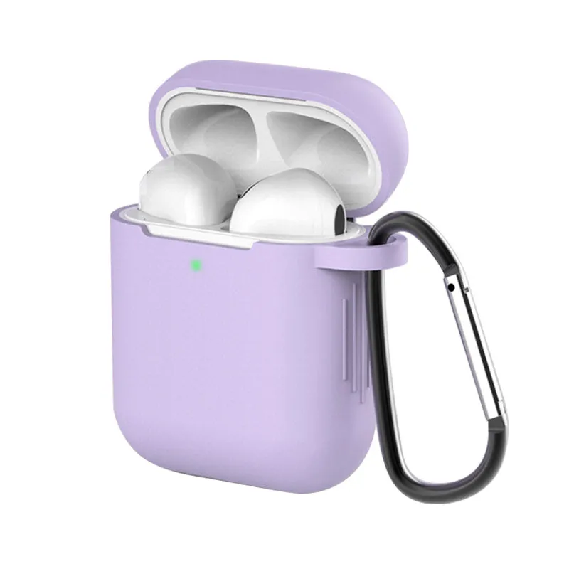 Silicone clamshell protective cover for Apple AirPods 1st and 2nd generation charging case
