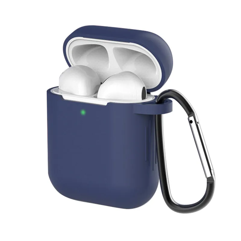 Silicone clamshell protective cover for Apple AirPods 1st and 2nd generation charging case