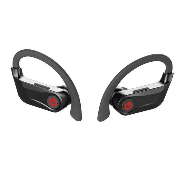 Wireless TWS Bluetooth headset in black with charging case for music and calls