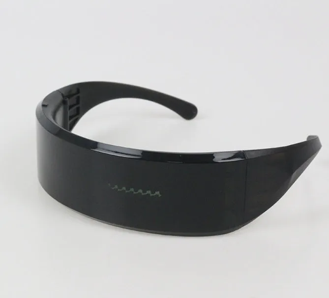 MORLIGHT LED display glasses for DJ music party, black full-frame ABS, unisex