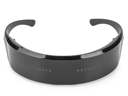 MORLIGHT LED display glasses for DJ music party, black full-frame ABS, unisex