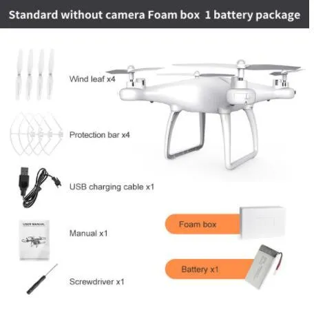 Cross-border drone remote control helicopter with HD 4K dual lens camera in black plastic finish