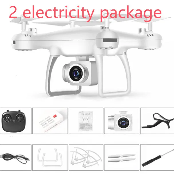 Cross-border drone remote control helicopter with HD 4K dual lens camera in black plastic finish