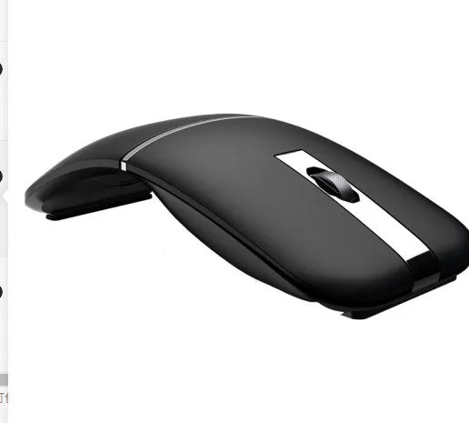 Crystal silver dual-mode Bluetooth wireless mouse with foldable ultra-thin design on a desk