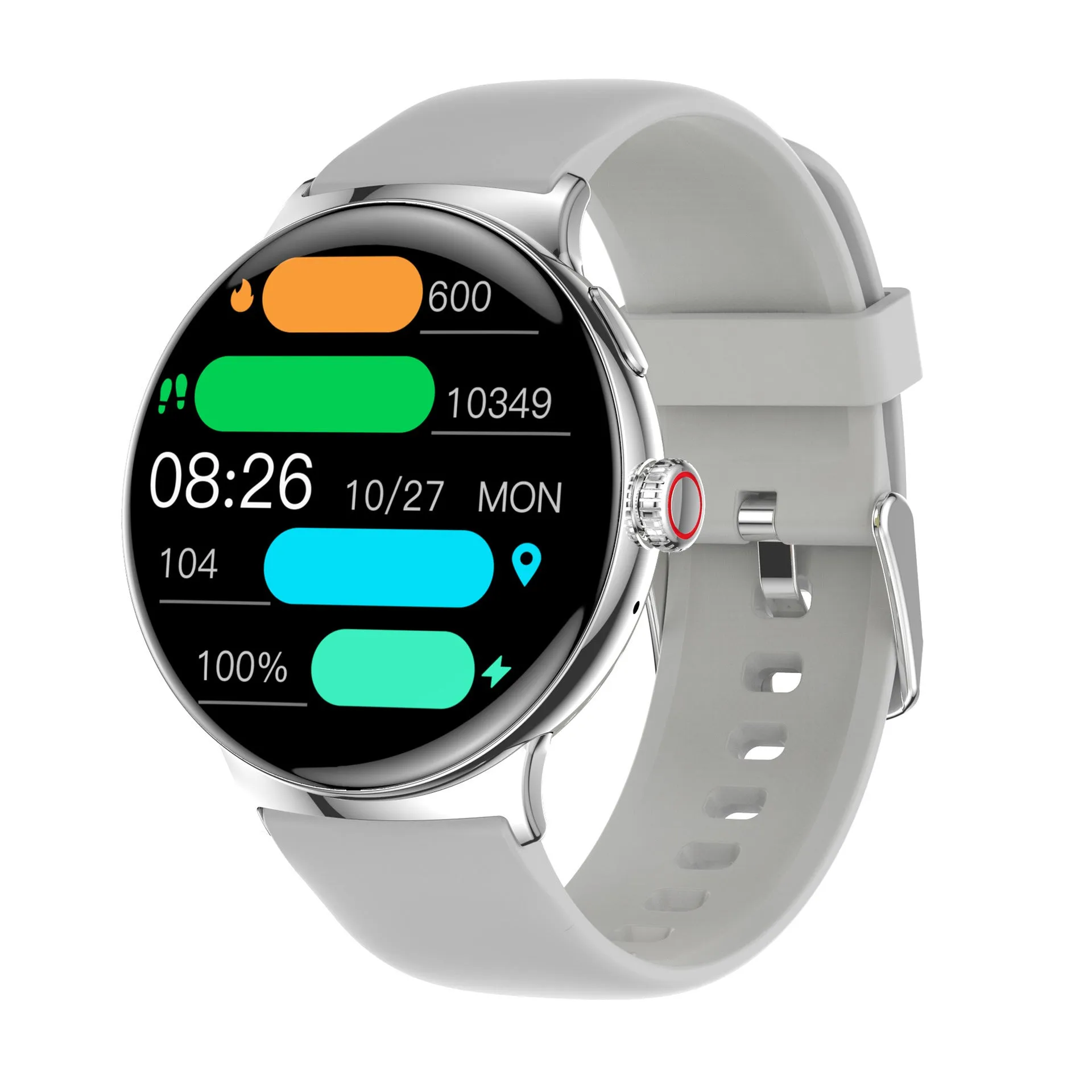 Smart watch lanyard design with AMOLED screen, Bluetooth calling, health monitoring, in Black colour