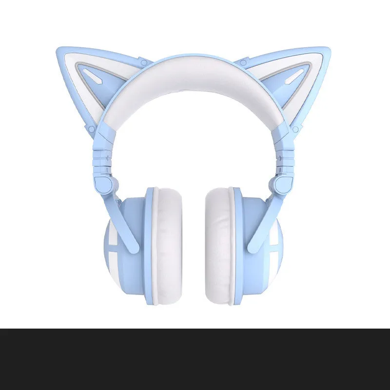 Cute Girl Game Gaming White Wireless Headset with microphone in Elf Black 3G colour