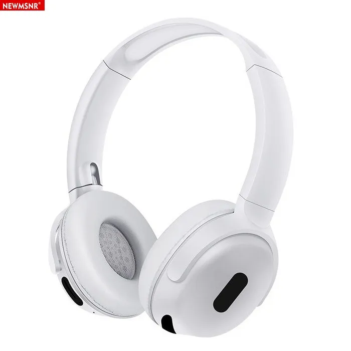 Foldable wireless Bluetooth headphones in black with over-ear design and folding hinge for travel storage