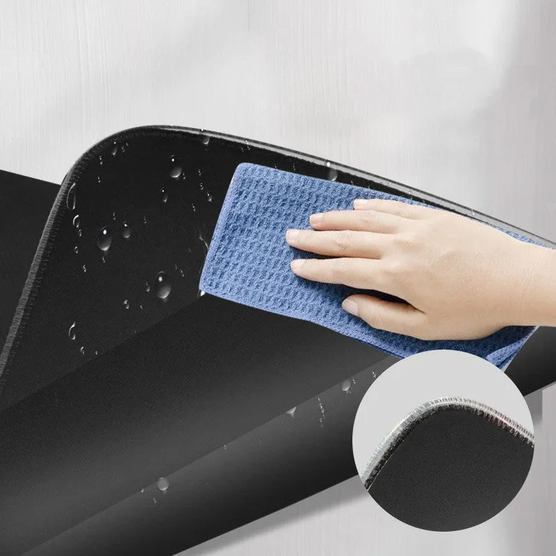 Wireless charging RGB luminous mouse pad 300x800x4mm with black cloth surface and built-in 10W charger