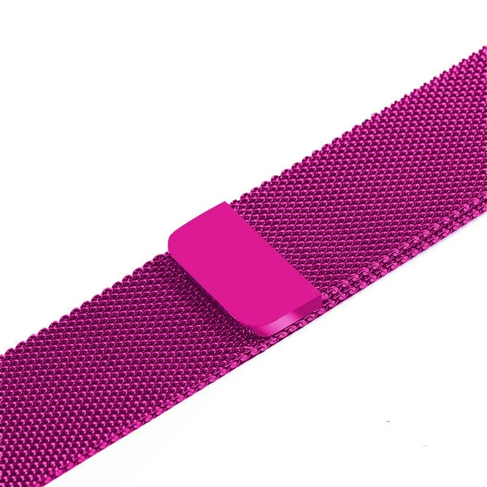 Stainless steel metal watch strap shown in silver, suitable for 38mm or 42mm watches.