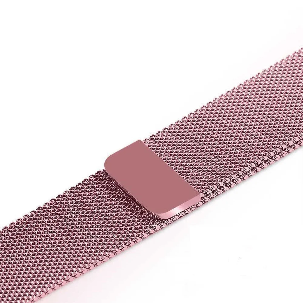 Stainless steel metal watch strap shown in silver, suitable for 38mm or 42mm watches.