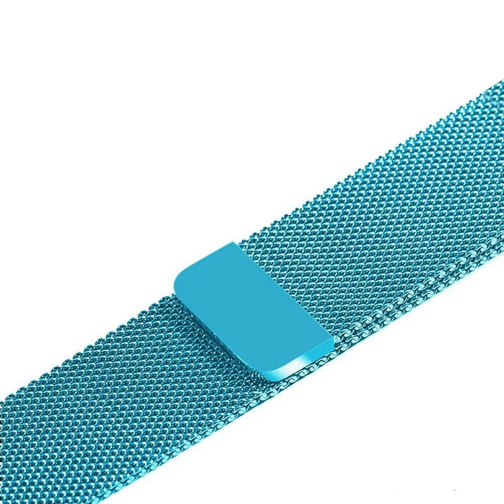 Stainless steel metal watch strap shown in silver, suitable for 38mm or 42mm watches.