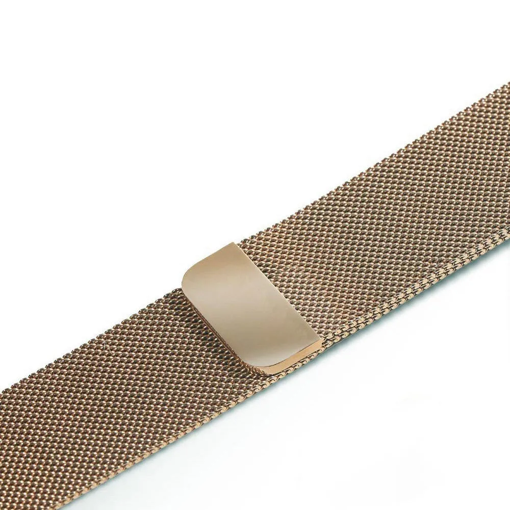 Stainless steel metal watch strap shown in silver, suitable for 38mm or 42mm watches.