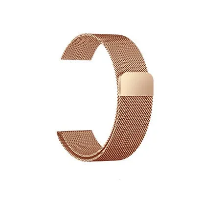 Stainless steel metal watch strap shown in silver, suitable for 38mm or 42mm watches.
