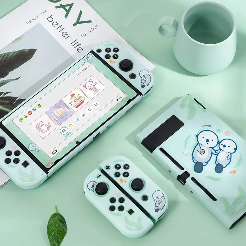 Nintendo Switch Lite silicone protective shell case with back grip and rocker sleeve accessories.