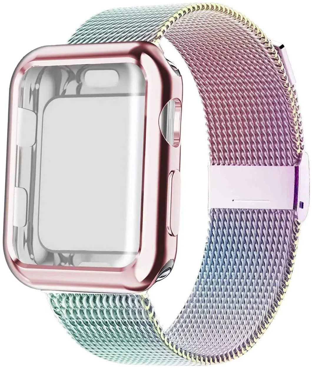 Magnetic Milan metal and TPU Apple Watch band in multiple colours with a storage case.