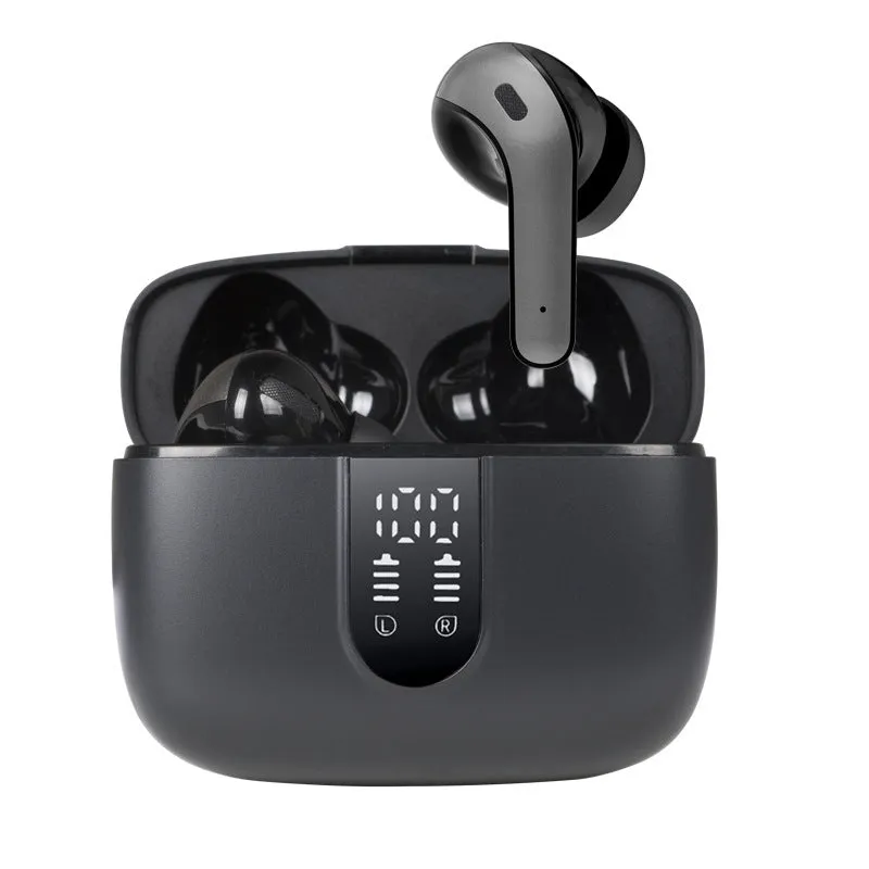 Jerry X08 wireless Bluetooth earbuds with digital display charging case in black, grey or white colour options