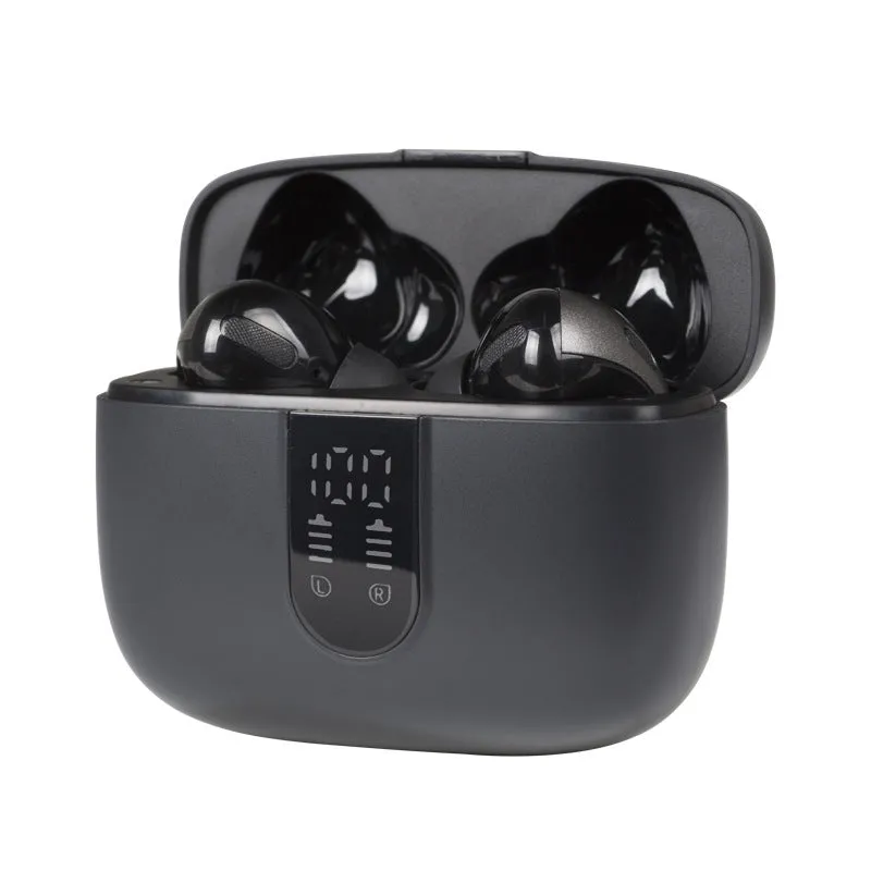 Jerry X08 wireless Bluetooth earbuds with digital display charging case in black, grey or white colour options
