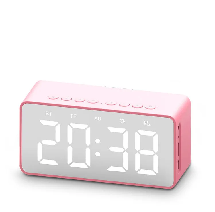 BT506 alarm clock Bluetooth speaker in black with digital display and control buttons