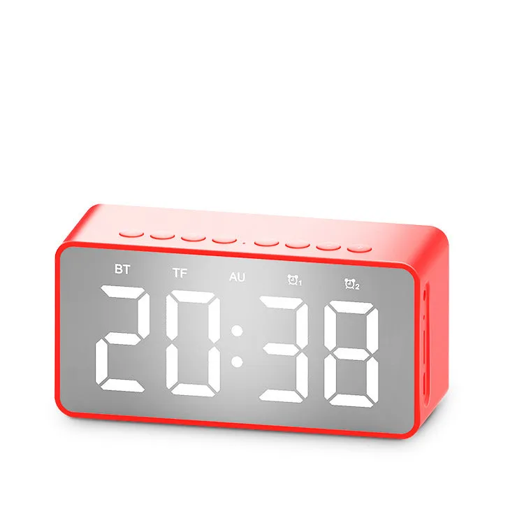 BT506 alarm clock Bluetooth speaker in black with digital display and control buttons