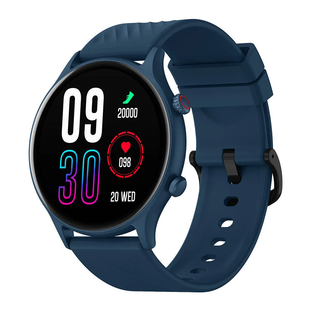 Smartwatch with Bluetooth fitness mode heart rate monitoring in black, also available in blue and pink