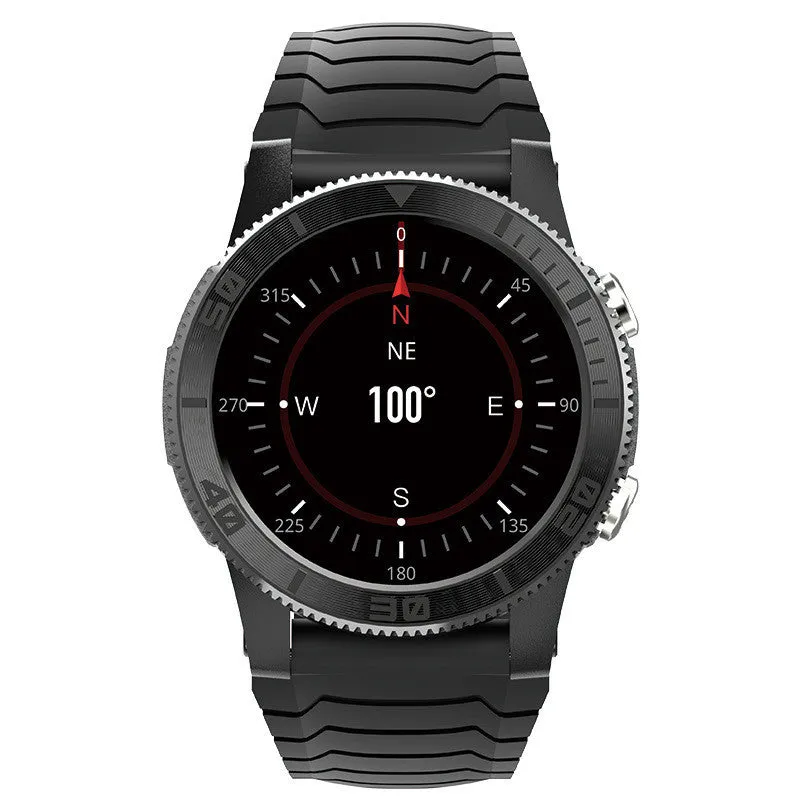 Black smart watch with 48mm dial GPS heart rate stress compass and 22mm band