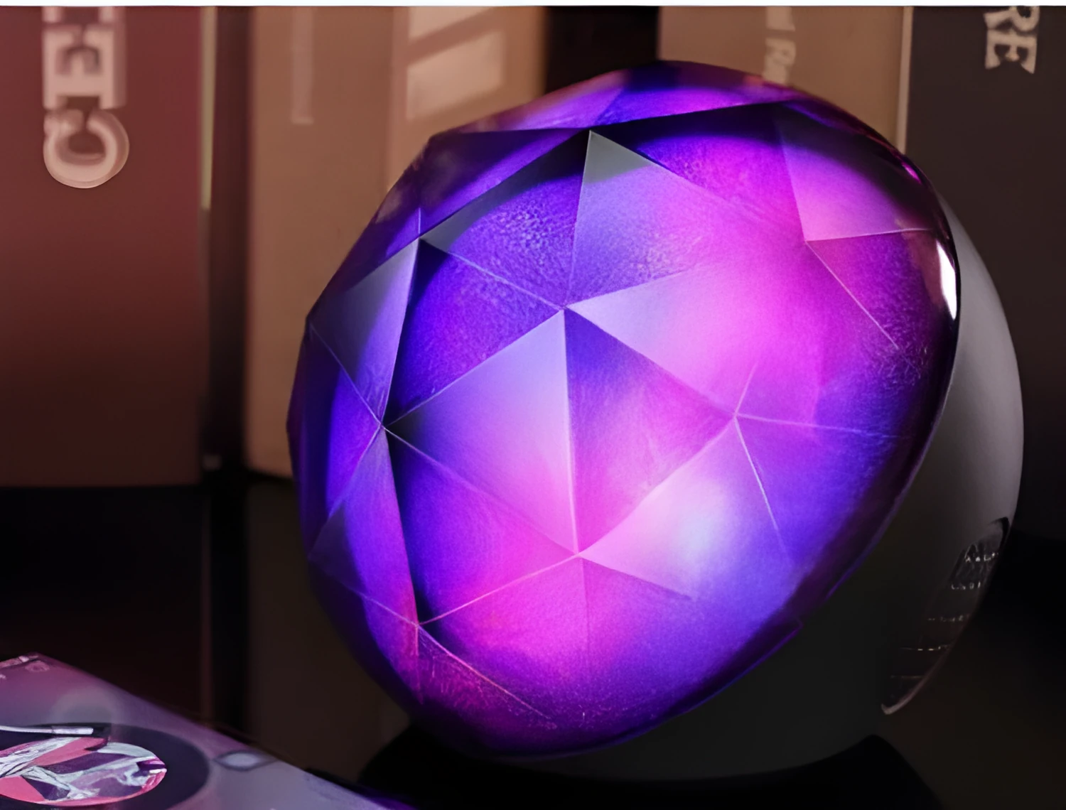 Compact LED seven-color Bluetooth speaker magic ball with colour-changing lights on a plain background