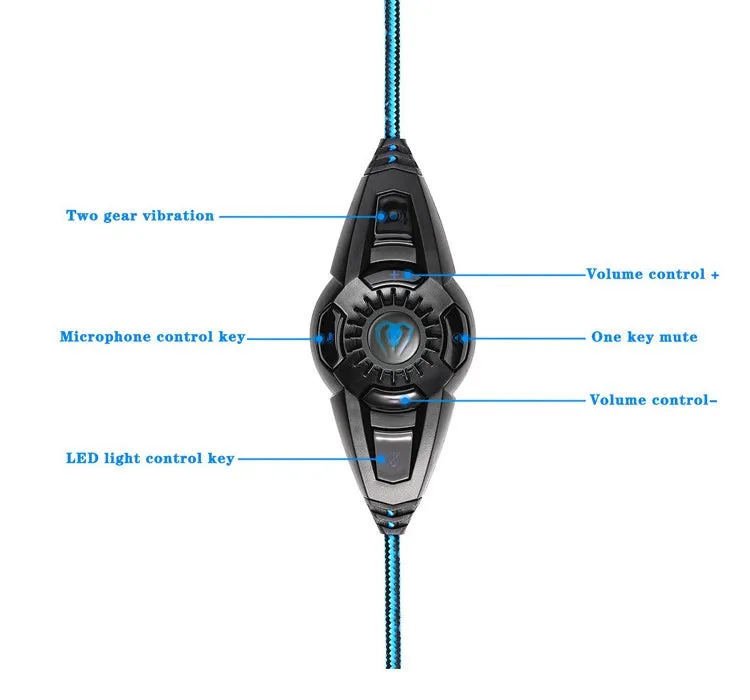 GS100 over-ear wired headphones in blue with padded ear cups and headband