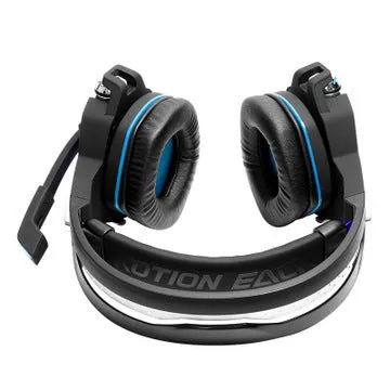 GS100 over-ear wired headphones in blue with padded ear cups and headband