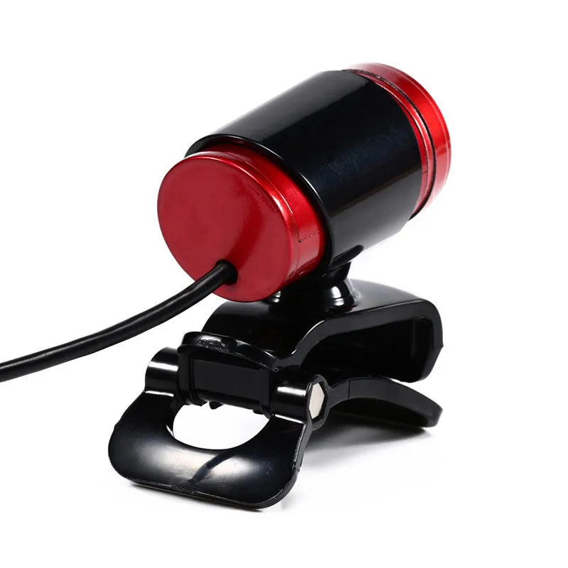 HD computer camera with 12.0M pixels, manual focus ring, and built-in microphone on a black stand