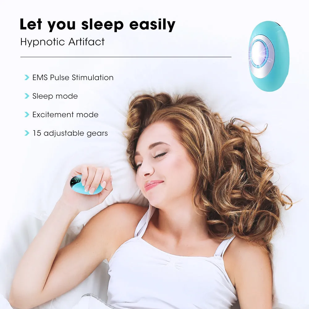 Intelligent charging hand-held pulse decompression insomnia help device in white with wireless remote control and USB cable