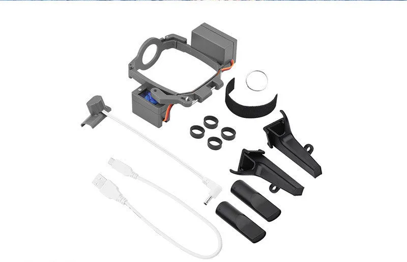 DJI Mavic 2 airdrop thrower in grey ABS with bottom tripod and release mechanism