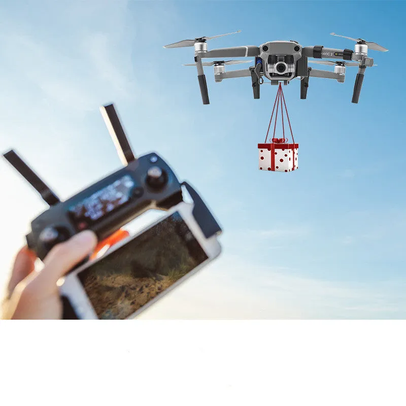 DJI Mavic 2 airdrop thrower in grey ABS with bottom tripod and release mechanism