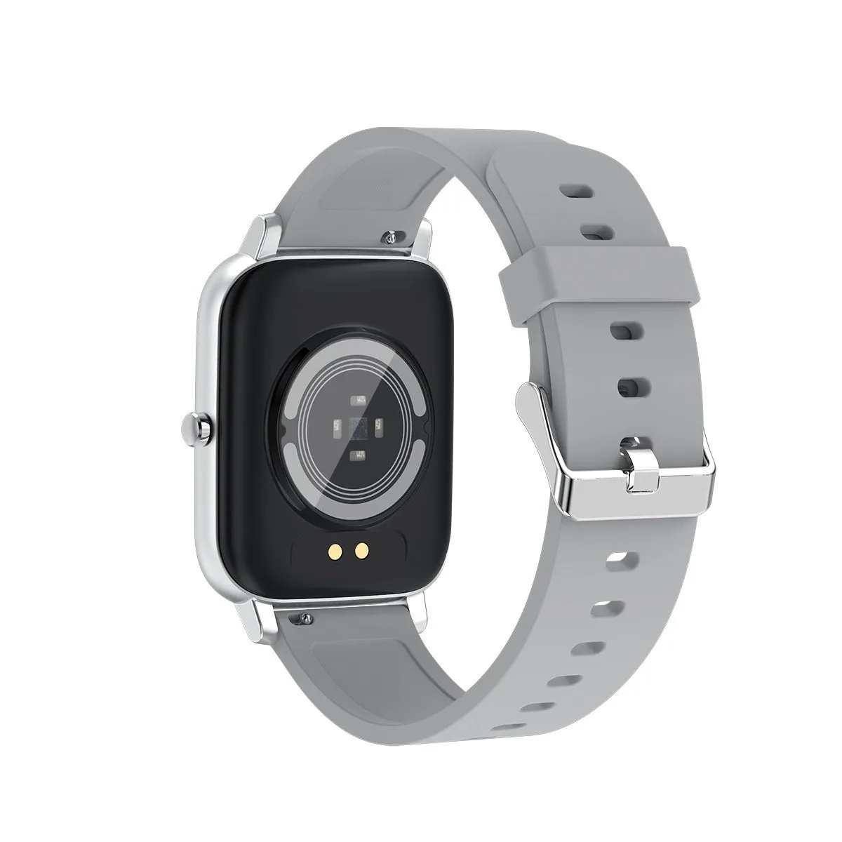 H80 sports smart watch with a black silicone strap and a screen showing heart rate and blood oxygen data.