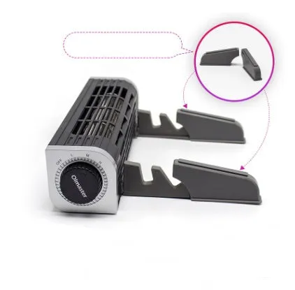 Black notebook cooling pad with dual fans, showing dimensions of 294mm wide by 65mm deep.