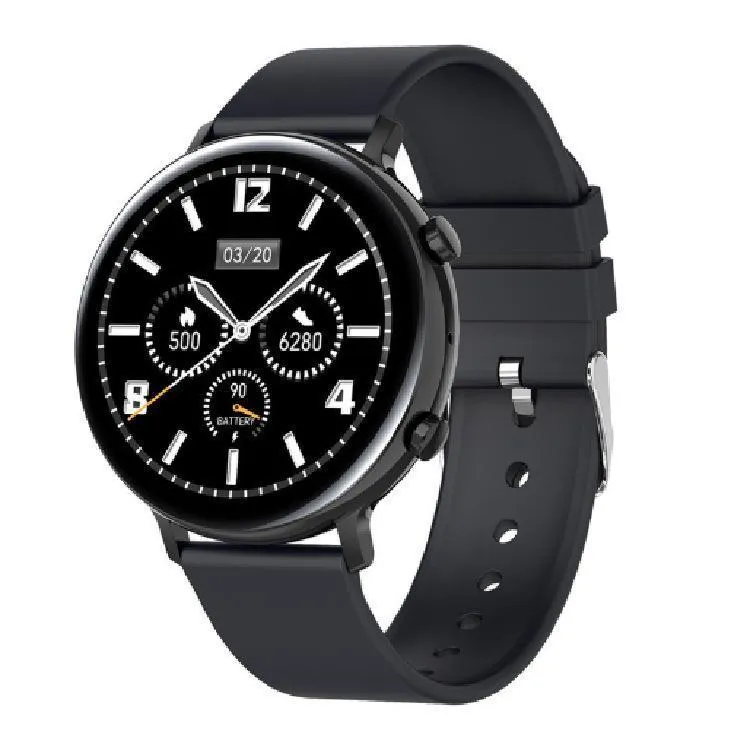 Smart watch with aluminium alloy bezel and carbon fiber back, showing Bluetooth calling interface on screen