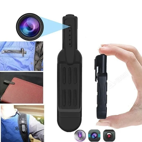 1080P HD hidden spy mini pocket pen camera in black with 8MP lens motion detection and built-in microphone