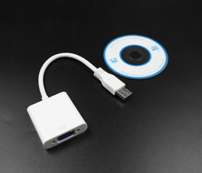 USB 3.0 to VGA converter adapter in black for PC desktop and notebook
