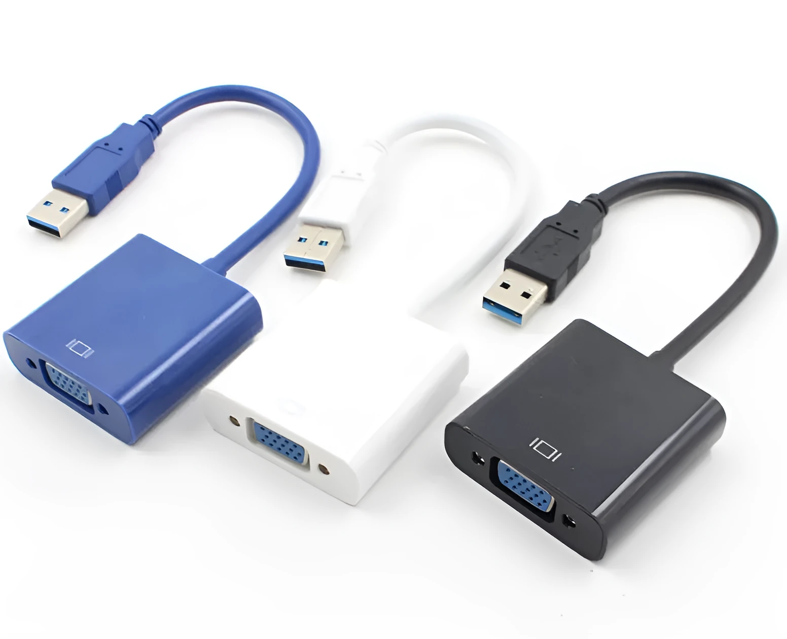 USB 3.0 to VGA converter adapter in black for PC desktop and notebook