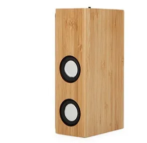 Retro wooden Bluetooth speaker in bamboo, black walnut or sapele finish with 7-hour battery life