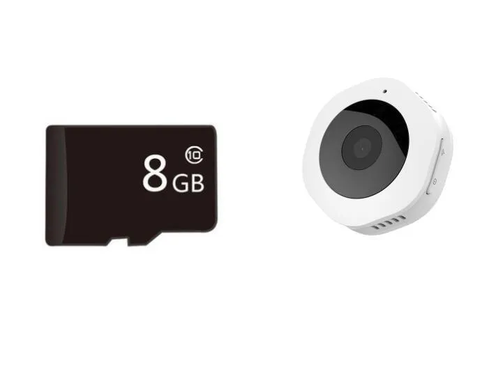 Mini round 1080P body camera with motion detection and Micro SD support, shown on a surface with magnetic pad