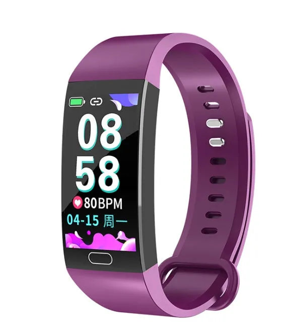 RD11 colour screen smart bracelet with heart rate monitoring on silicone wristband in blue