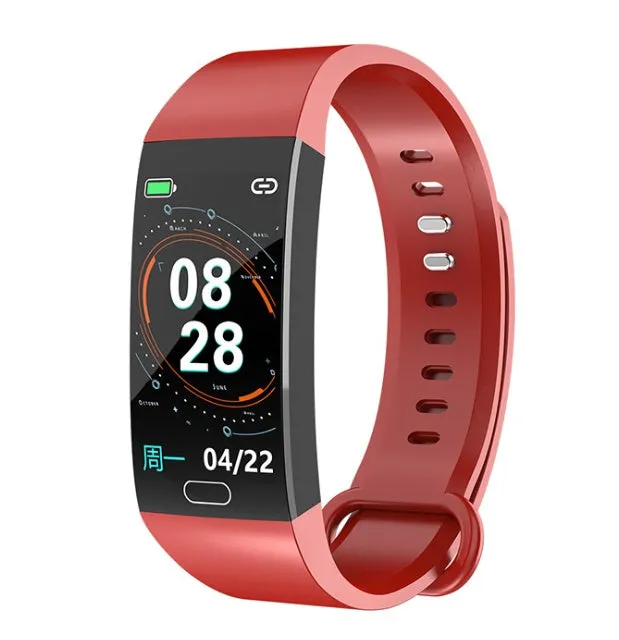 RD11 colour screen smart bracelet with heart rate monitoring on silicone wristband in blue