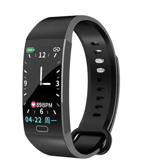 RD11 colour screen smart bracelet with heart rate monitoring on silicone wristband in blue