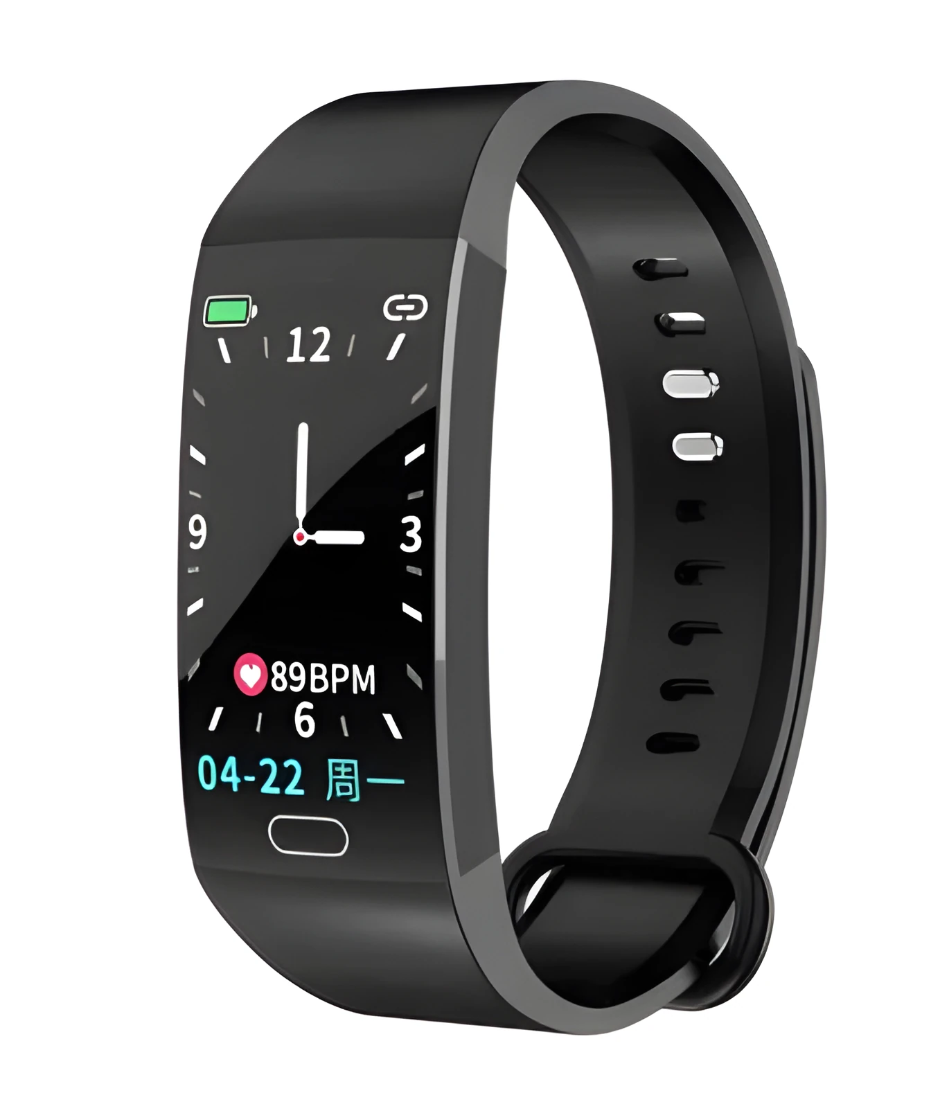 RD11 colour screen smart bracelet with heart rate monitoring on silicone wristband in blue