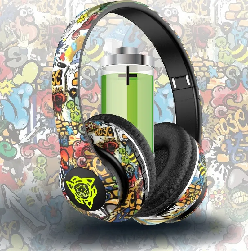 Wireless Bluetooth headset head-mounted design ABS material creative style