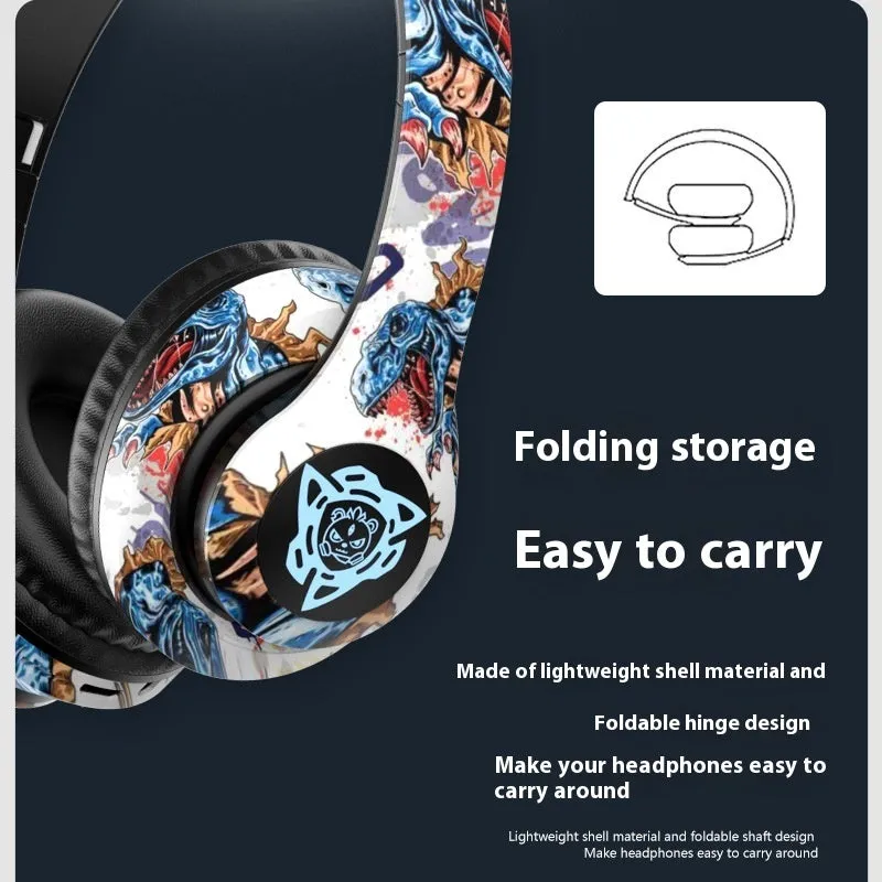 Wireless Bluetooth headset head-mounted design ABS material creative style