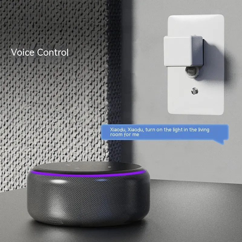 Graffiti smart home Bluetooth finger robot attached to a wall switch, white model