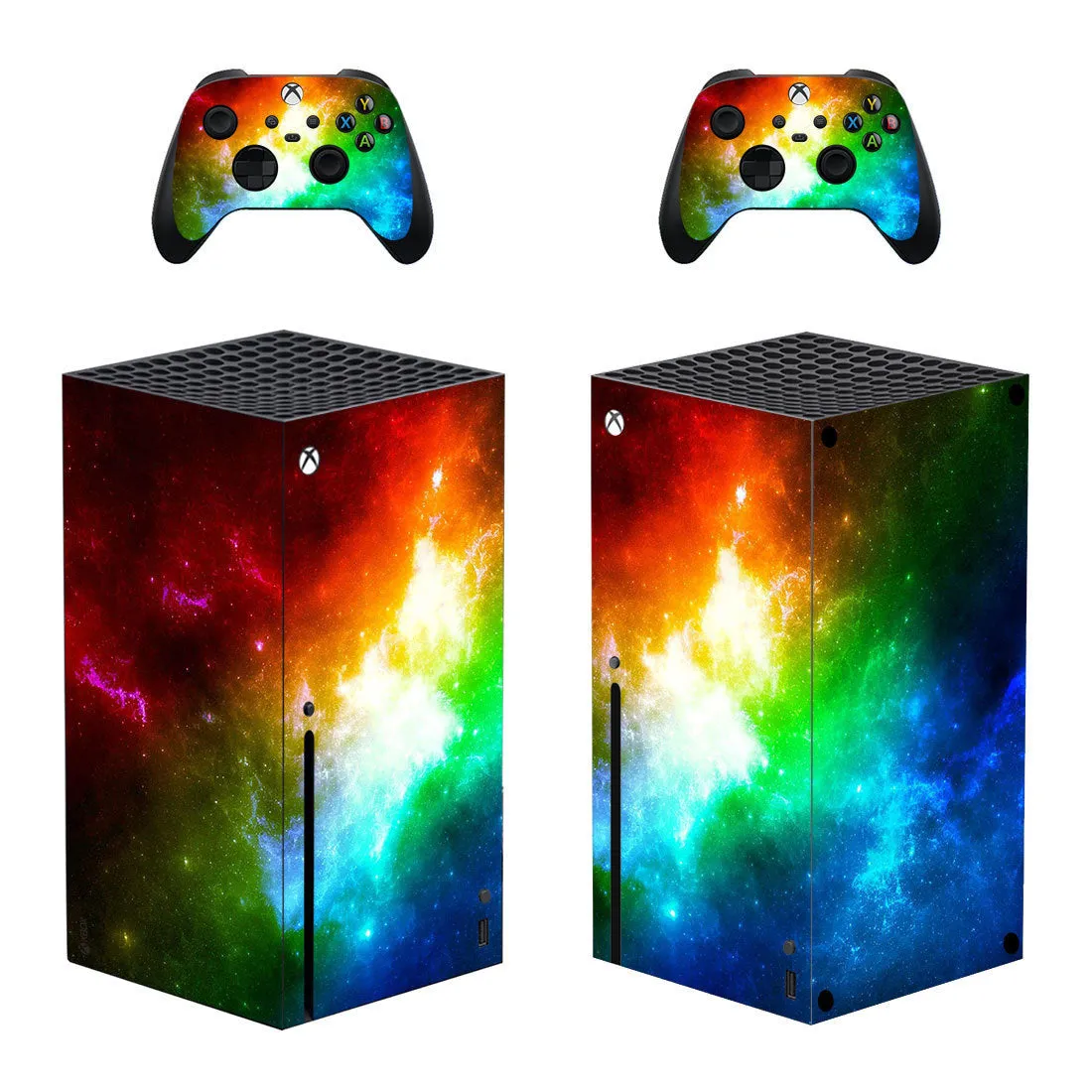 Xbox Series X console with Yan Snake PVC protection sticker in style B, showing thin film coverage