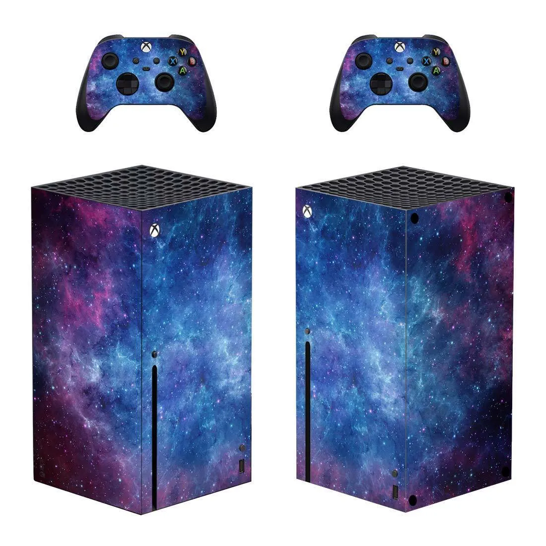 Xbox Series X console with Yan Snake PVC protection sticker in style B, showing thin film coverage