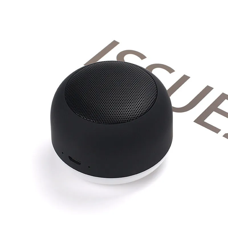 Mini wireless Bluetooth speaker in black with built-in lithium battery and USB port